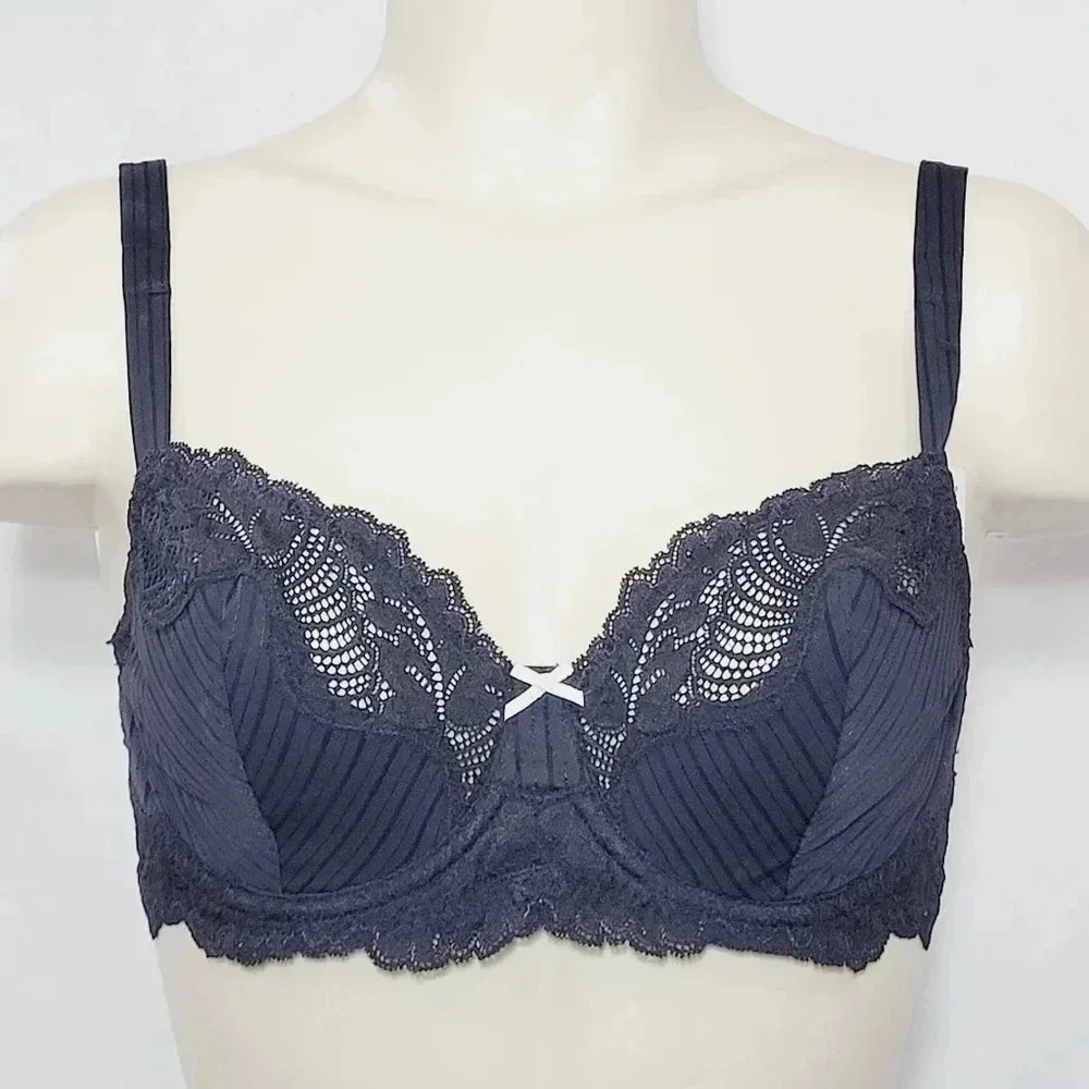 36DD Paramour 115353 Stripe Delight UW Bra Black NWT‎